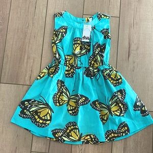 NWT Tea Collection Monarch Migration Sleeveless Skirted Dress in Size 5